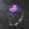Gothic Zircon Skull Rings Halloween Punk Engagement Black Rings for Women Vampire Accessories Christmas Gifts
