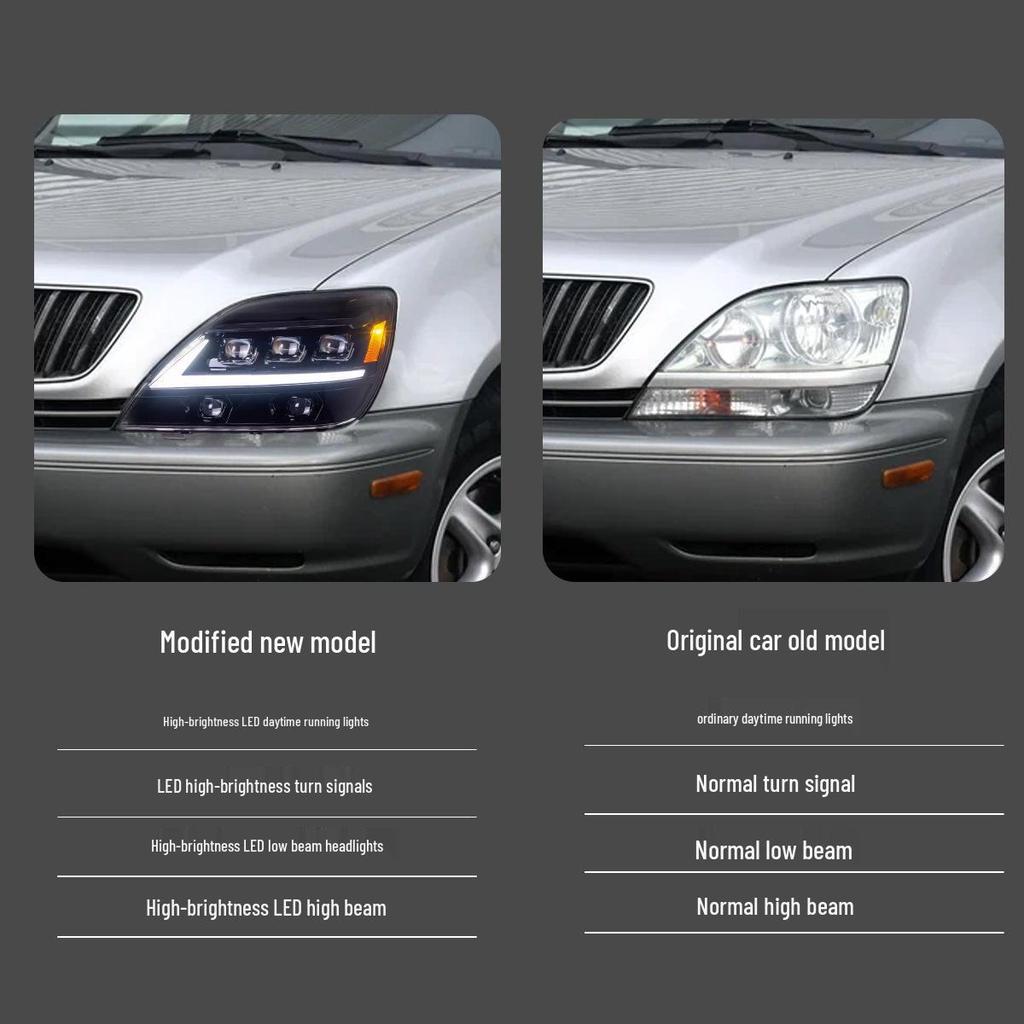 Светодиодные Прожекторные Фары для Lexus RX 98-03 с Дневными Ходовыми Огнями и Последовательными Поворотниками