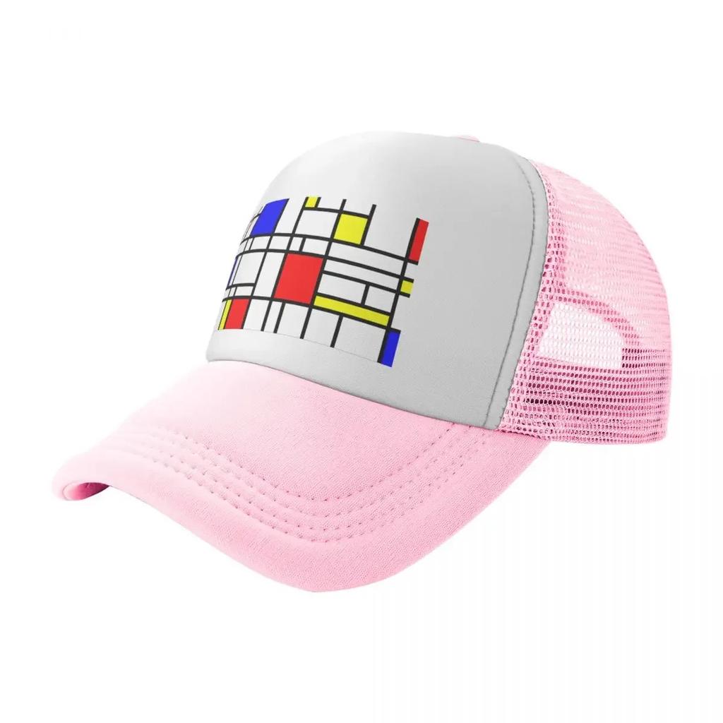 Modern Art Red Yellow Blue Grid Pattern Baseball Cap Sports Cap hard hat Luxury man cap Men Womens