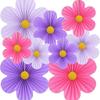 9Pcs/Set Floral Pom Poms Wall Hanging Banner Pink Paper Fans  Birthday Baby Wedding Party Decoration