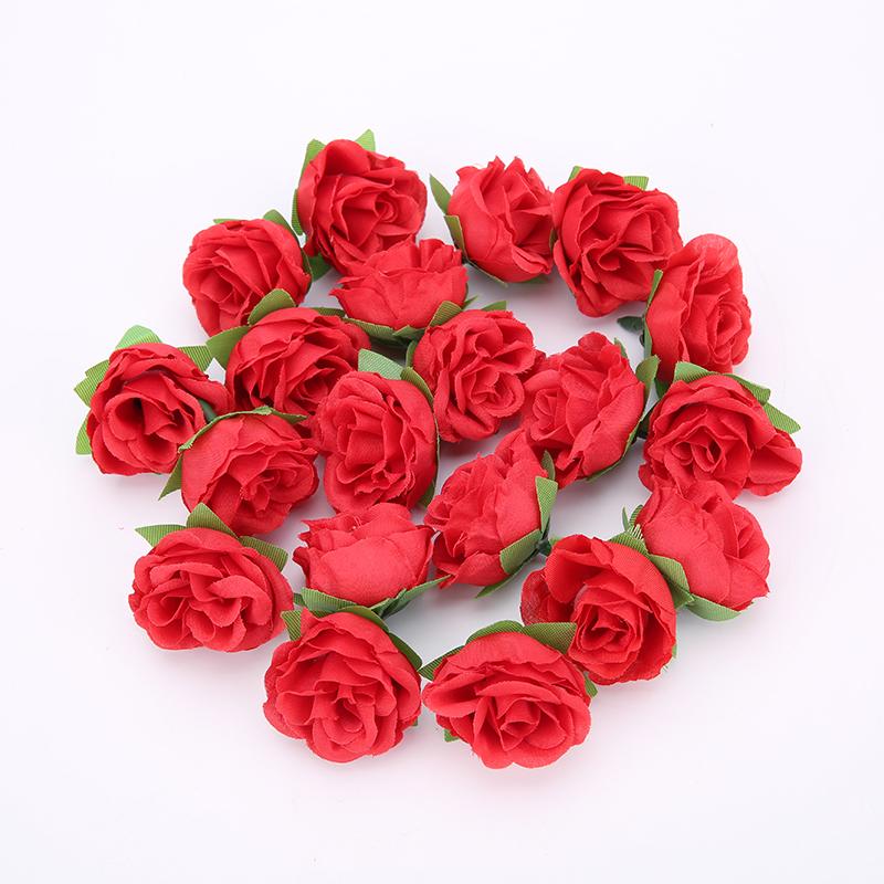 10/20/50Pcs Rose Artificial Flowers Head 3CM Fake Flower for Wedding Decoration Party Christmas Home Decor Craft Gifts Accessory