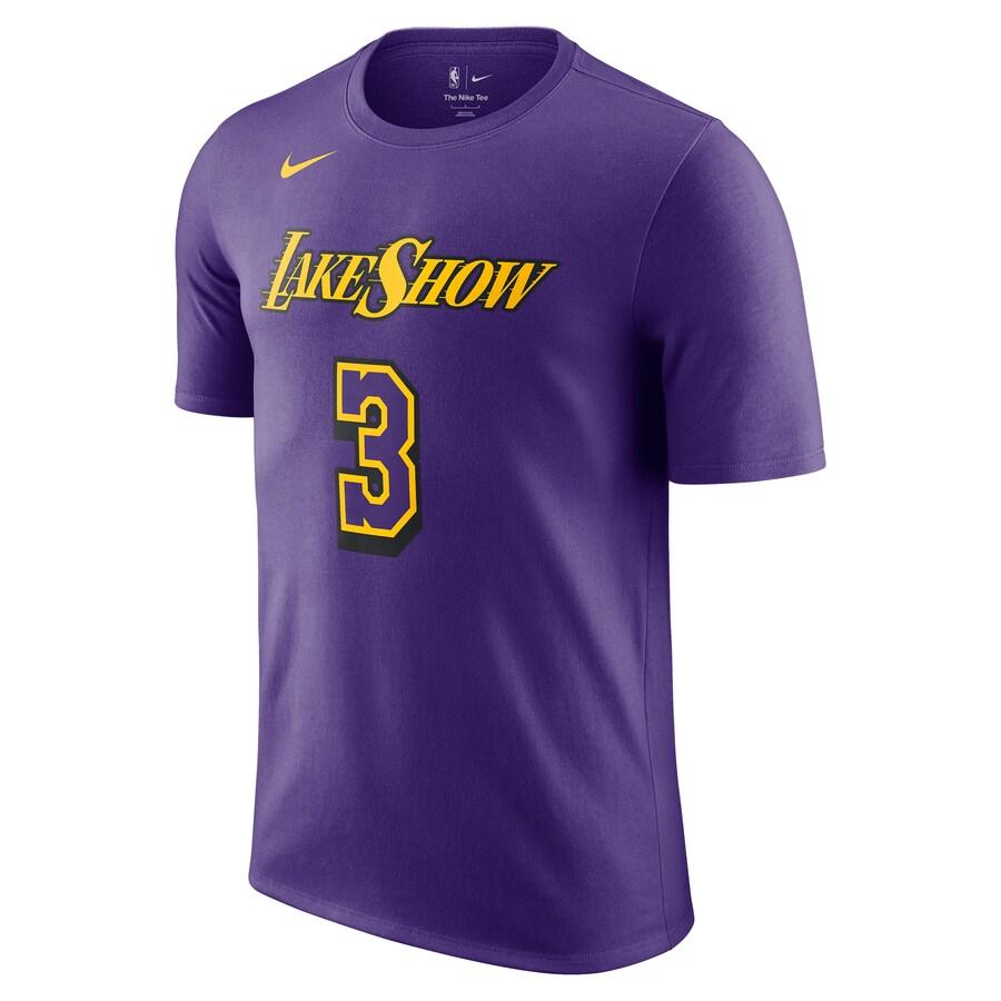 Nike X NBA Los Angeles Lakers Anthony Davis 2024/25 City Edition Letter Print Crew Neck Short Sleeve T-Shirt Unisex Tops Purple HJ2763-506