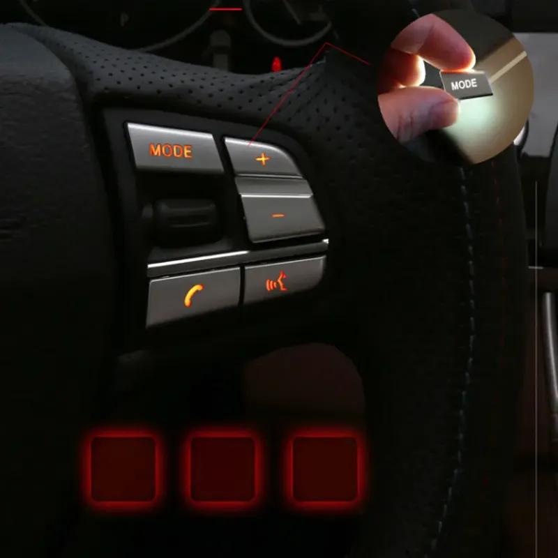 Chrome Silver Steering Wheel Button Cover Trim For BMW 5 6 7 Series GT F01 F02 F06 F07 F10 F12 X3 F25 X4 F26 X1 F48 X5 F15
