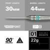 TARGET COLOURS G4 SP STEEL TIP DARTS (Teal, 22g)