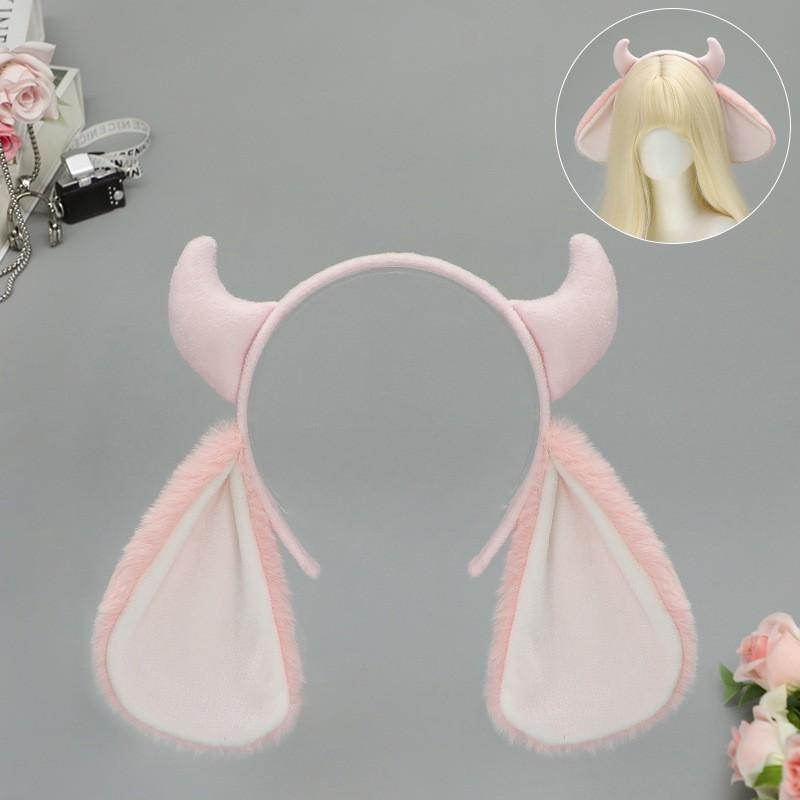 Handmade Plush Sheep Ears Headband Cosplay Anime Convention Kawaii Animal Ear Hair Accessory