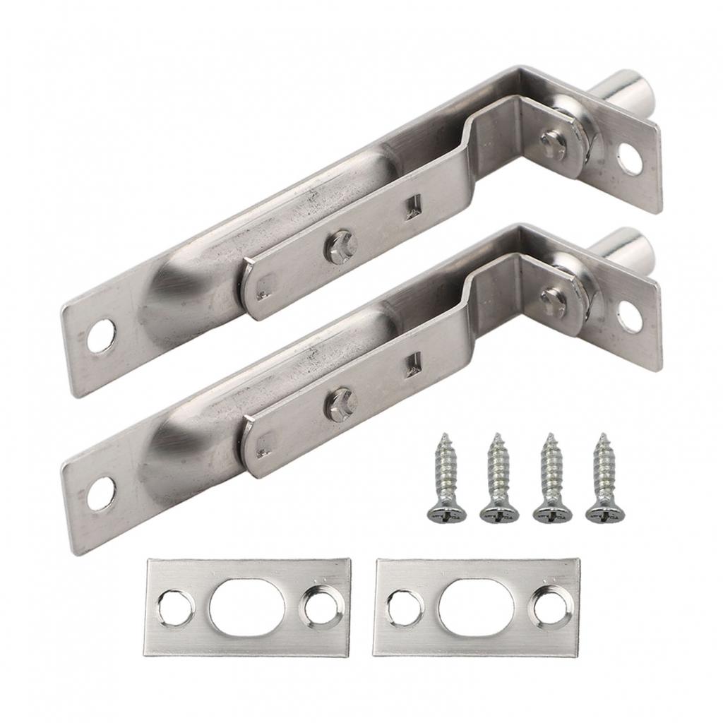 2 Pack 4 Inch Door Flush Bolt Stainless Steel Security Door Concealed