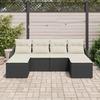 Garden Sofa Set Black Poly Rattan