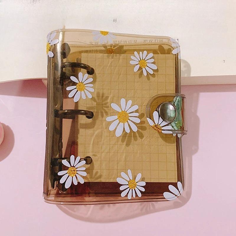 Мини-органайзер с 3 отверстиями в виде ромашки, органайзер для заметок, тетрадь, журнал, дневник, папка-переплет Kawaii, школьные принадлежности