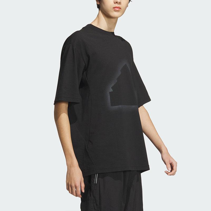 Adidas T Shirts Men's Black Crew Neck Moderate Straight Fit JD3236