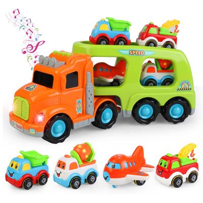 Popgaga Машинки Игрушки Набор Строительной Техники Грузовик Мини Машинка 1 2 3 4 5 6 Лет Мальчики Девочки Автовоз Тренажер Свет и Звук Игра В Помещении День Рождения