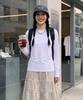 BASIC HOUSE Women'S Slim Fit Spandex Long Sleeve T-Shirt White Lats0208