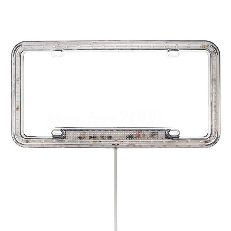 Universal 54 LED 12V Lighting Acrylic Plastic License Plate Cover Frame Kit