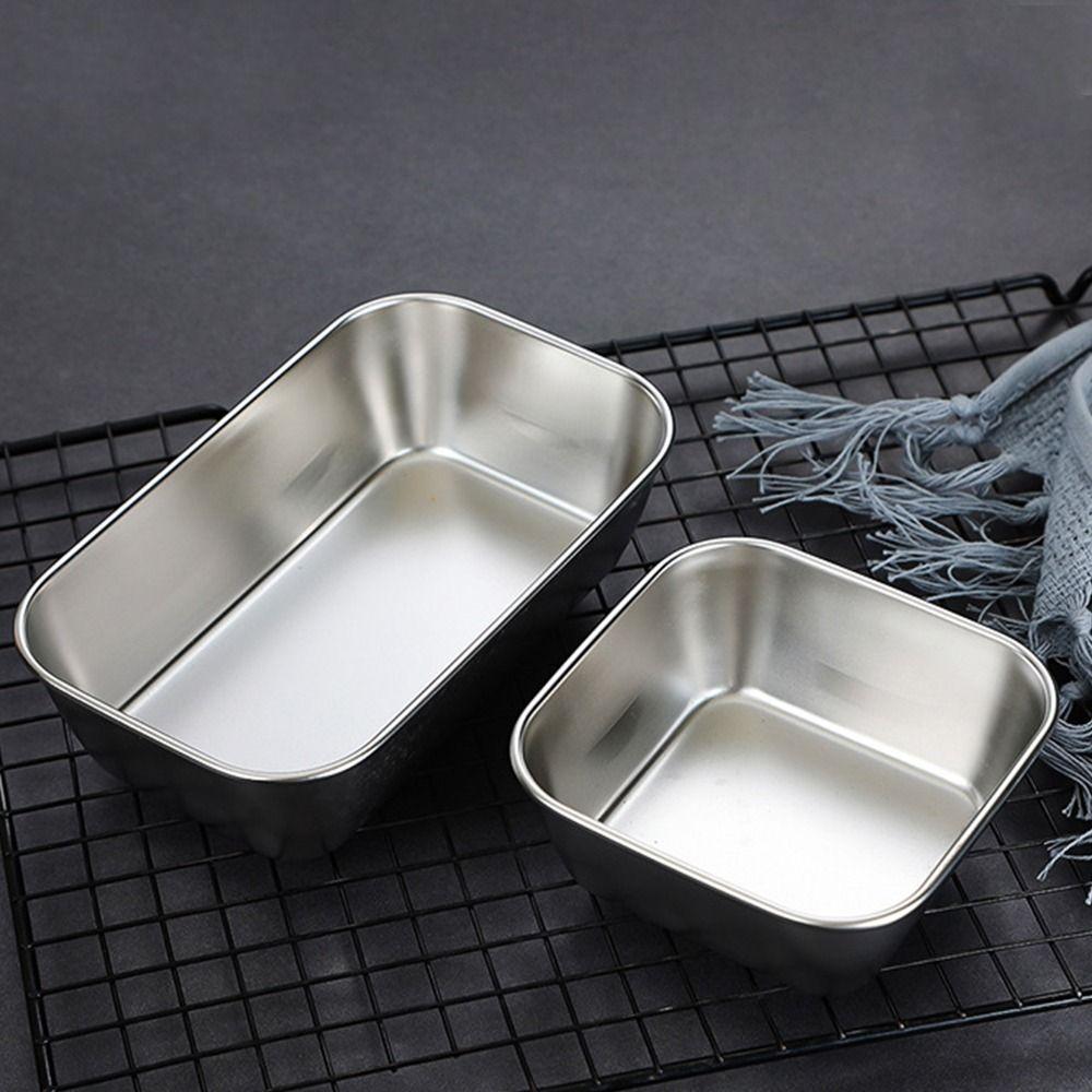 Stainless Steel Fried Food Trays Sqaure Rectangle French Fries Plate Snack Basket Candy Dessert