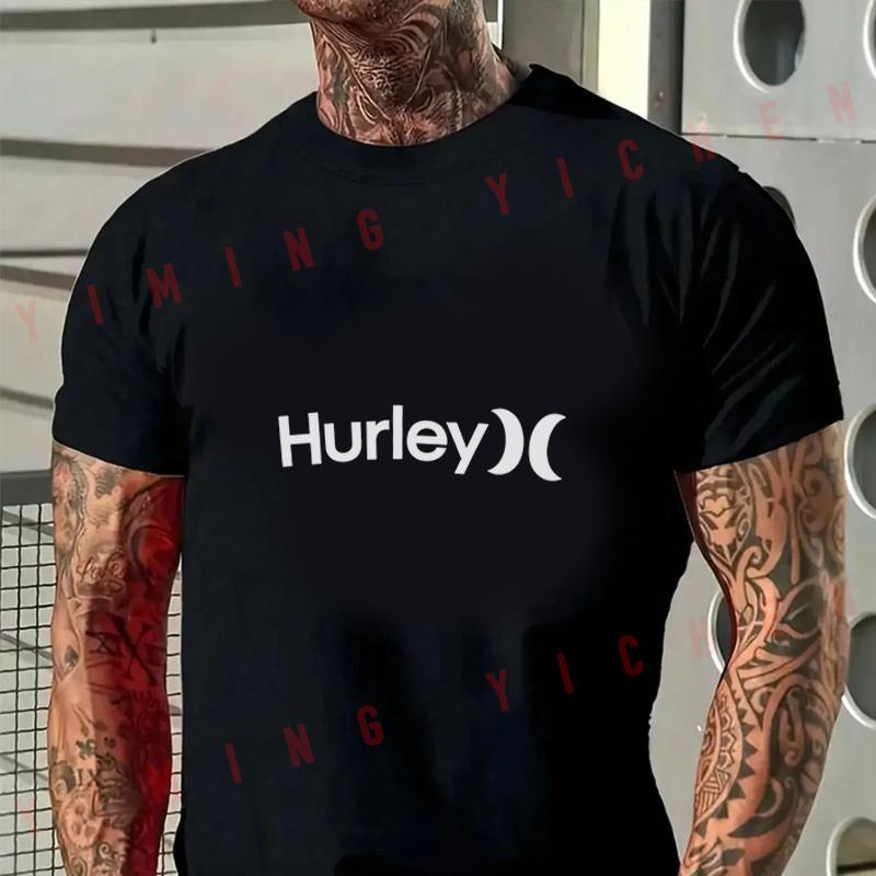 Motorcycle Ropa De Hombre Men's Hurley Graphic Men T-Shirt Moto Cotton Summer O-neck Short Slee
