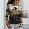 Women Autumn Tops Cute Cat Print Causal Long Sleeve T-shirt Top Blouse