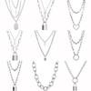 Cute Simple Chain Link Lock Necklace Pendant Women Silver Color Fashion Goth Jewelry Party Punk Maxi Collier Long Necklace Gift