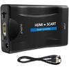 Адаптер SCART, Конвертер HDMI в SCART, Аудиовидеоадаптер HDMI в SCART с поддержкой вывода на телевизоры NTSC/PAL для PS3/PS2/ТВ/DVD