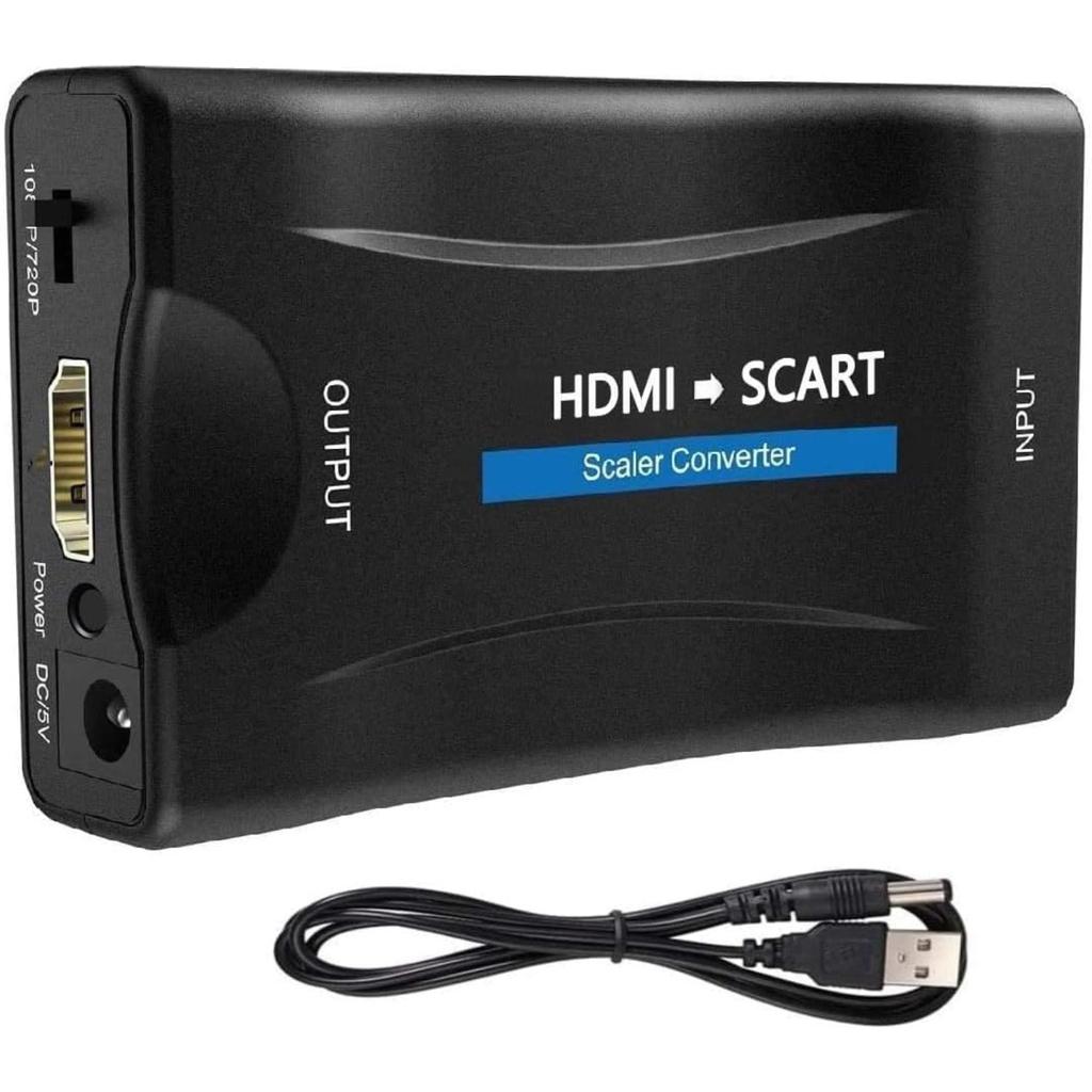Адаптер SCART, Конвертер HDMI в SCART, Аудиовидеоадаптер HDMI в SCART с поддержкой вывода на телевизоры NTSC/PAL для PS3/PS2/ТВ/DVD