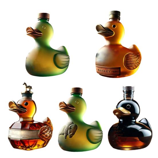 Стеклянная бутылка для виски в форме утки, графин-животное, забавная бутылка для вина в форме утки, вместимость 100 мл, художественный графин, украшение для бара, дома, офиса