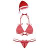 Сексуальное соблазнительное бикини нижнее белье сетка из трех частей рождественская девушка