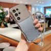 Чехол для Samsung Galaxy S25 Ultra с ремешком, градиентный блестящий гальванизированный ТПУ чехол для телефона