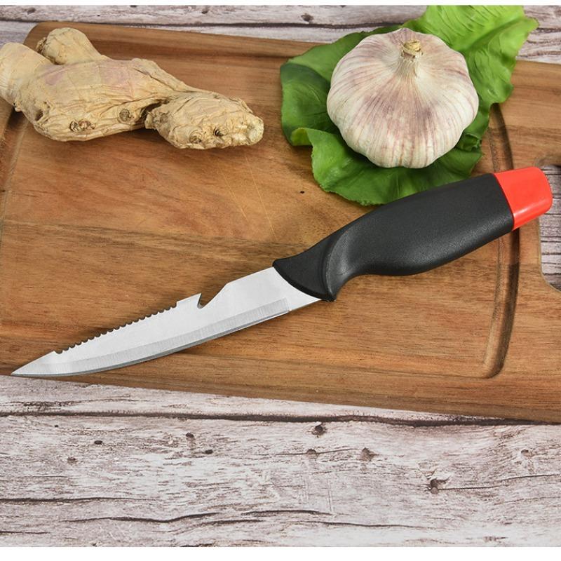 Плавающее лезвие для рыбы из нержавеющей стали, нож для рыбы, многофункциональный кухонный нож, уличный нож для рыбы, зубчатый нож с чехлом