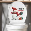 Christmas Cartoon Snowman Gifts Bathroom Toilet Toilet Decorative Stickers