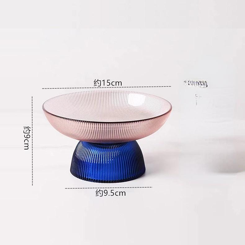 Креативная полосатая стеклянная фруктовая тарелка десертная овсяная салатница украшение для гостиной прозрачная тарелка для хранения конфет и орехов декор