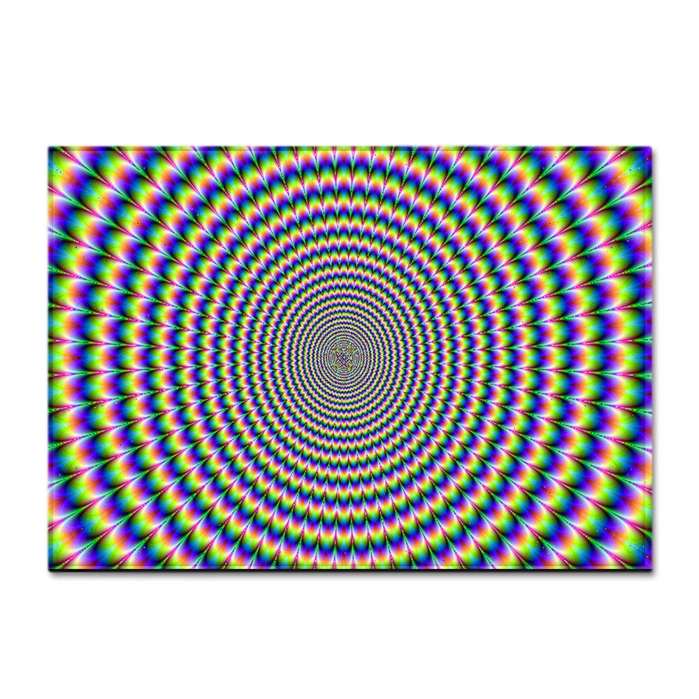 3D Three-Dimensional Large Carpet Door Mat Black And White Vortex Living Room Large Square Floor Mat Non-Slip Foot Mat