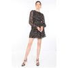 Women's Colorful Patterned Chiffon Dress Black