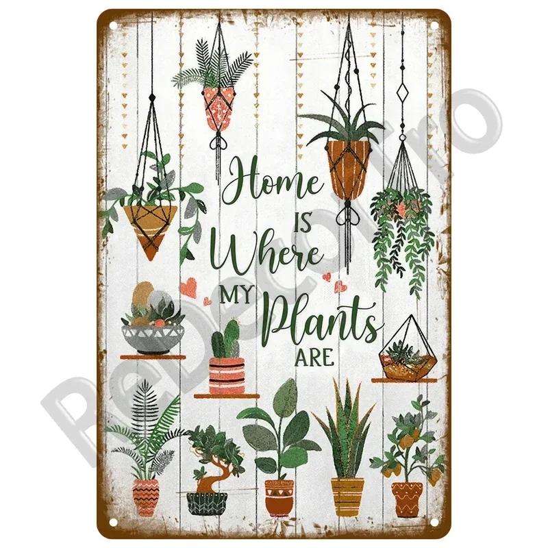 Vintage Gardening Metal Sign Retro Flower Sign Perfect for Outdoor Indoor Home Wall Decor and Farm Decoration