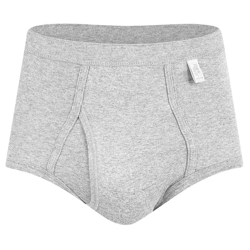 Мужские трусы-слипы Yiershuang 7A антибактериальные 100% хлопок в рубчик средней посадки (3-Pack)