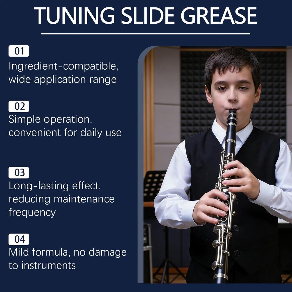 Смазка для скользящих частей инструмента Тромбон Флейта Саксофон Кларнет Очиститель Уход за клапанами и подшипниками Для духовых инструментов Музыкальные принадлежности