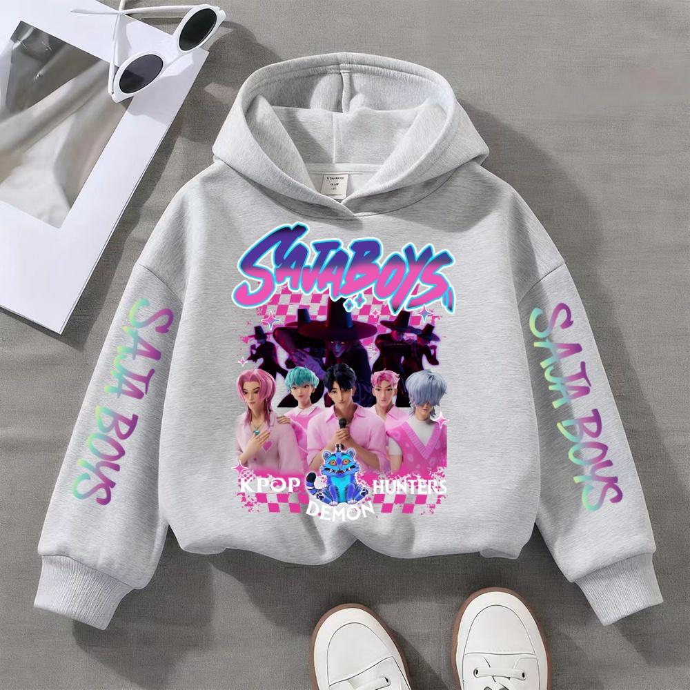Детская одежда для охоты на ведьм K-pop, толстовки для девочек на весну и осень, модная и универсальная спортивная одежда