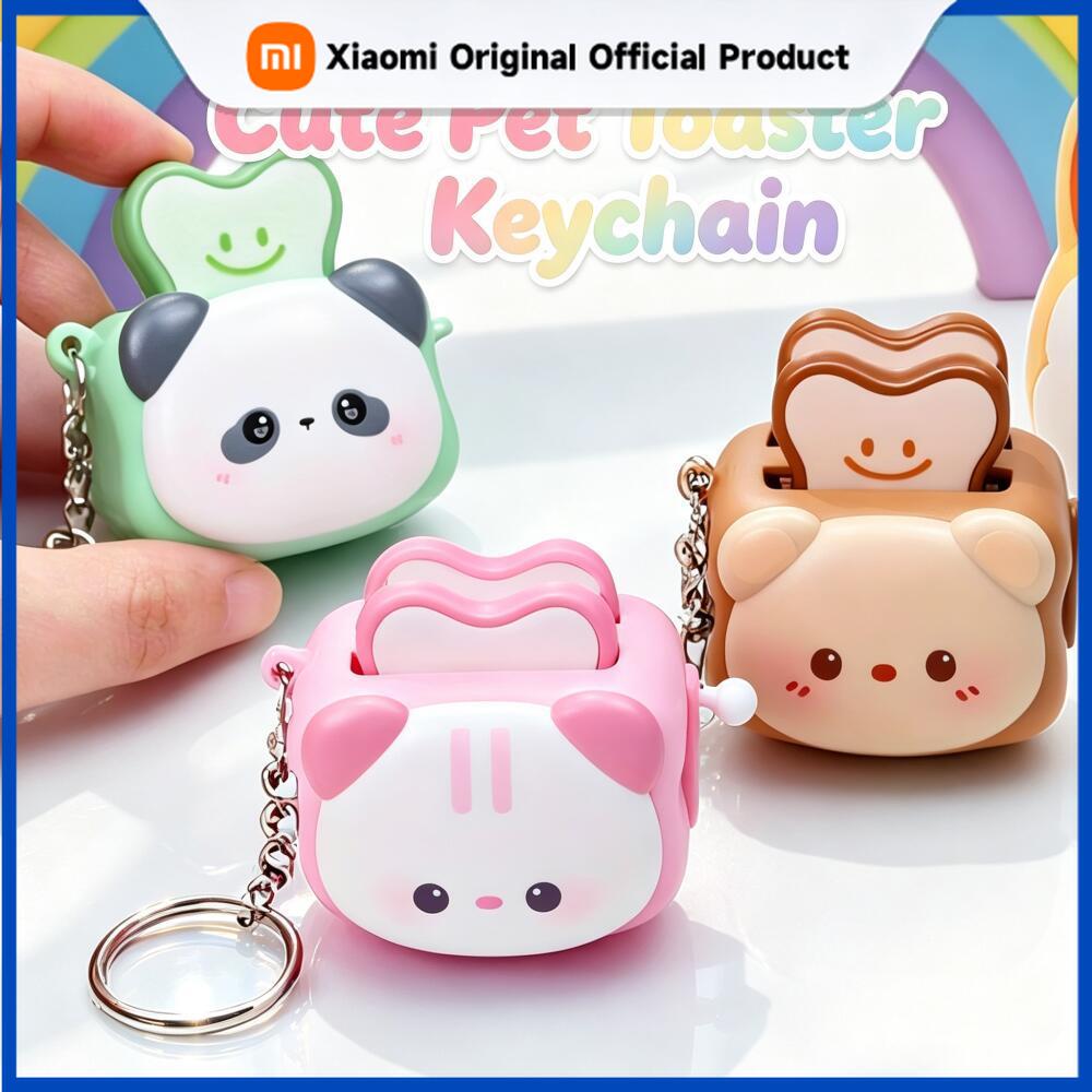 Xiaomi Cute Pet Toaster Keychain Charms, Adorable Panda Kitten Bag Pendants, Decorative Ornaments for Backpacks Keys, Gift Choice