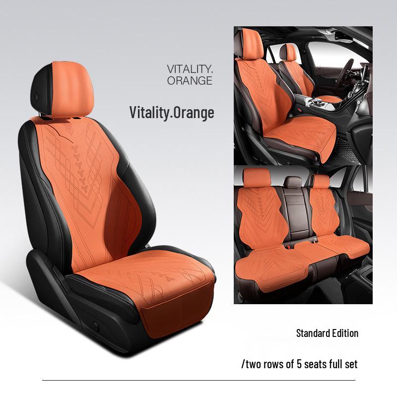 Volkswagen-Compatible Suede Car Seat Cushion, Universal Five-Seater Half-Surround Cover