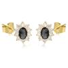 [M6737] - Серьги «Виктория» черное белое золото - 10х8 мм