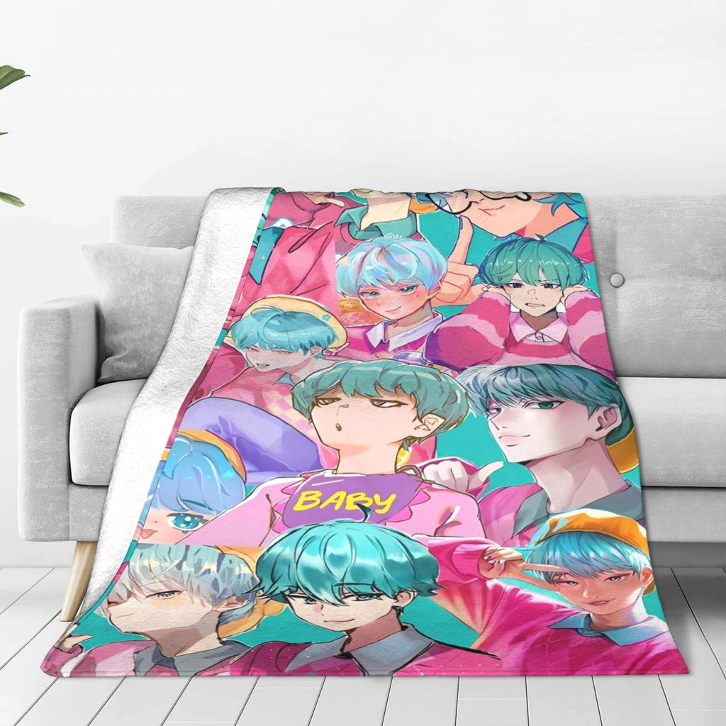 Saja Boys Abby Plush Blankets Girl Kpop Demon Hunter Flannel Throw Blanket For Home Decor Super Warm Design Quality Bedspread