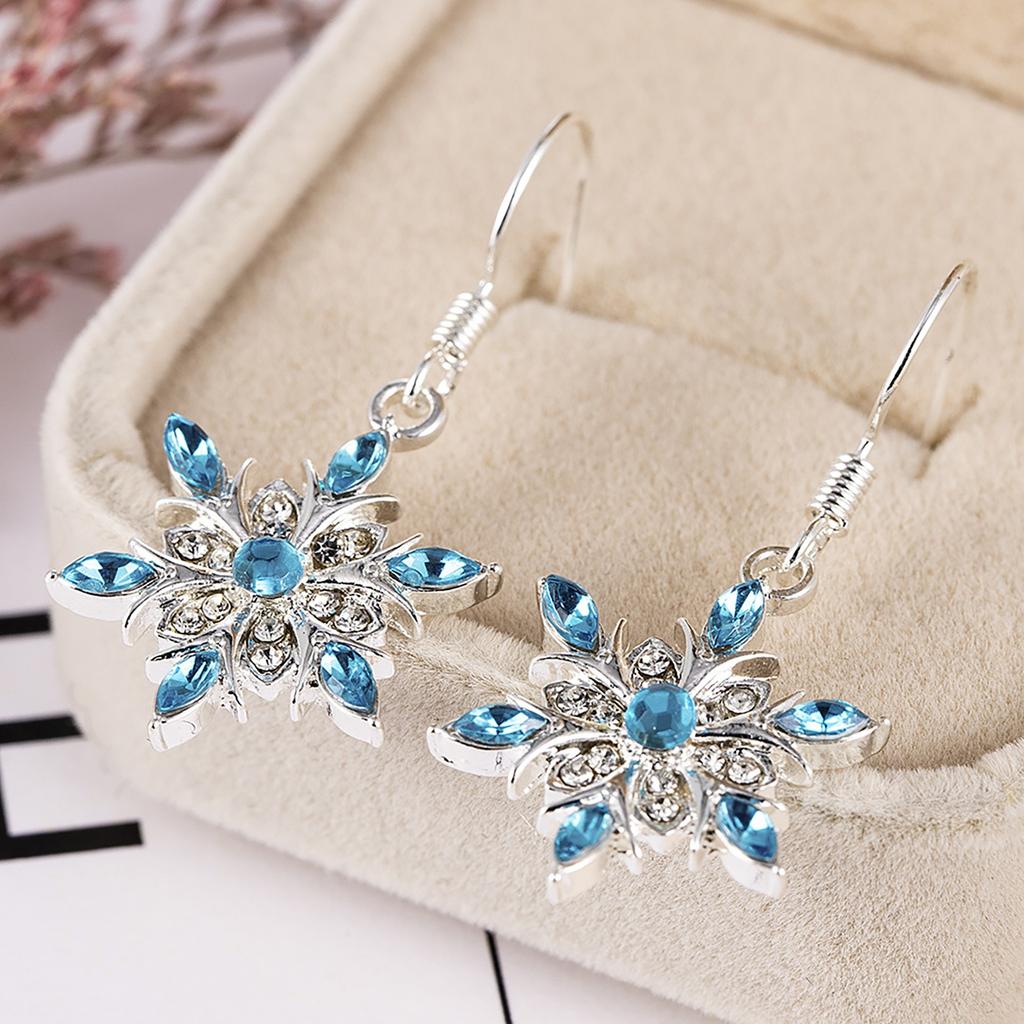 Blue Snowflake Pendant Earrings Jewelry Earrings Snowflake Pendant