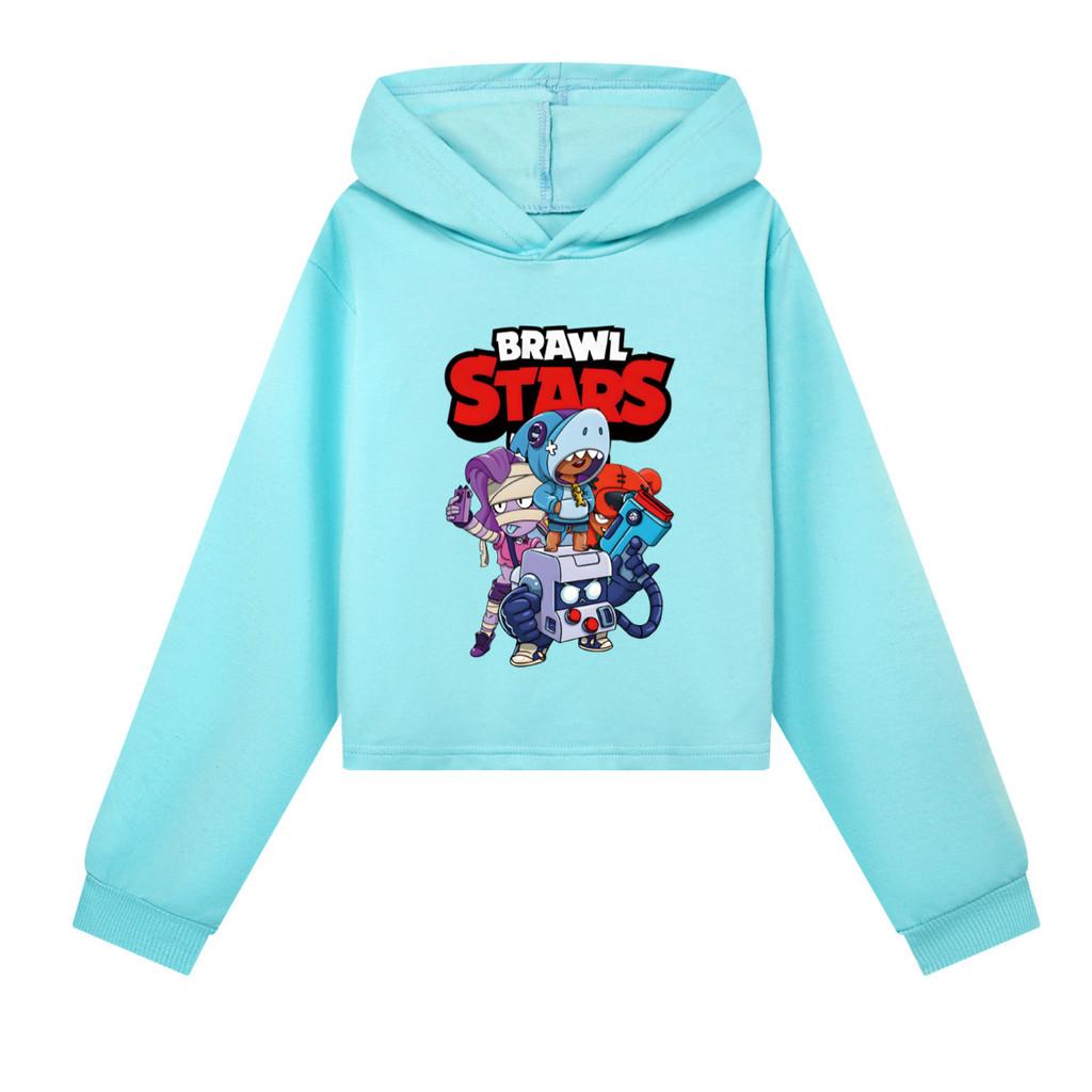 4093 Детские Девочки Brawl Stars С принтом Модные Повседневные Худи с Длинным Рукавом