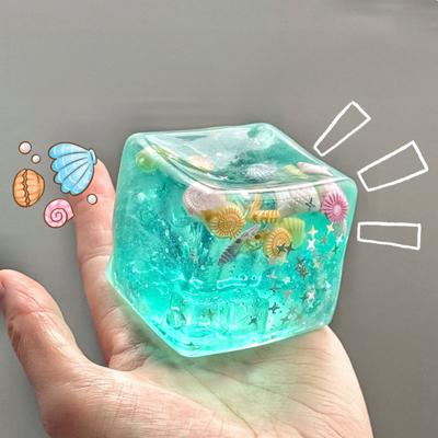 1/2/3/4 шт. 3D Кубик Игрушка-антистресс для снятия стресса и тревоги Прозрачный Кубик-ракушка Океана Сенсорная игрушка Портативная