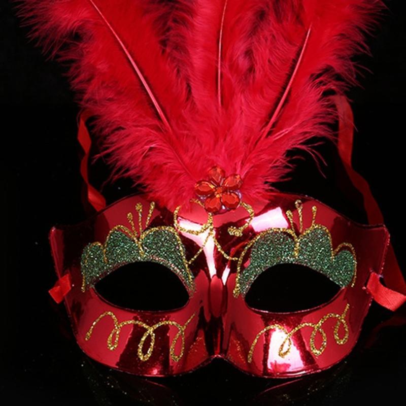 Costume Lady Mask Feather Sexy Halloween Mask Masquerade Half Face Mask Sexy Carnivals Mask Ball-Party Performance Mask
