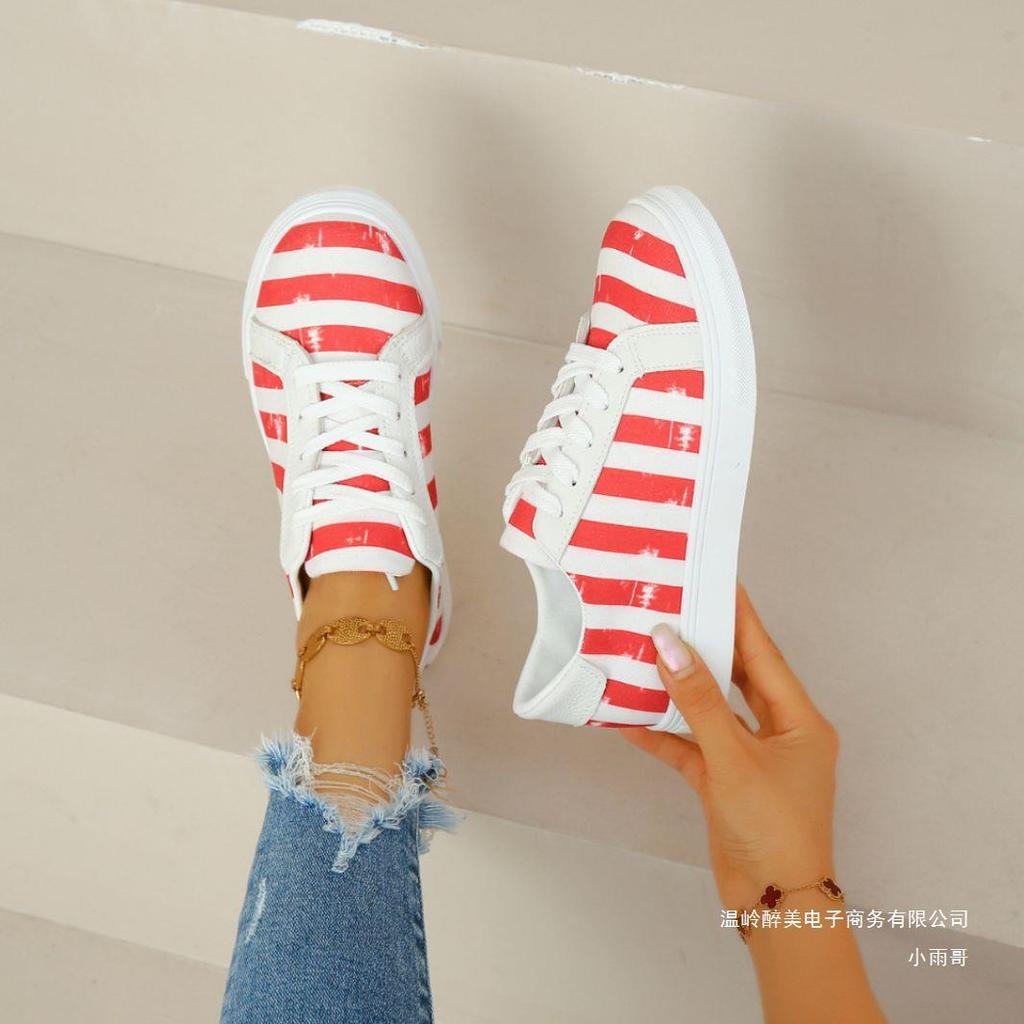 Autumn American Flag Print Flat Shoes for Women Retro Cool Sneaker for Female Spring Summer Woman Footwear Zapatillas Mujer