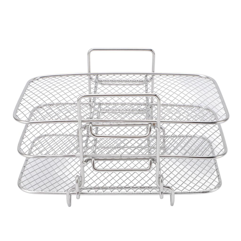 3-ярусная стойка для фритюрницы, штабелируемая, из нержавеющей стали  304, стойка для дегидратора, съемная многоярусная решетка для гриля