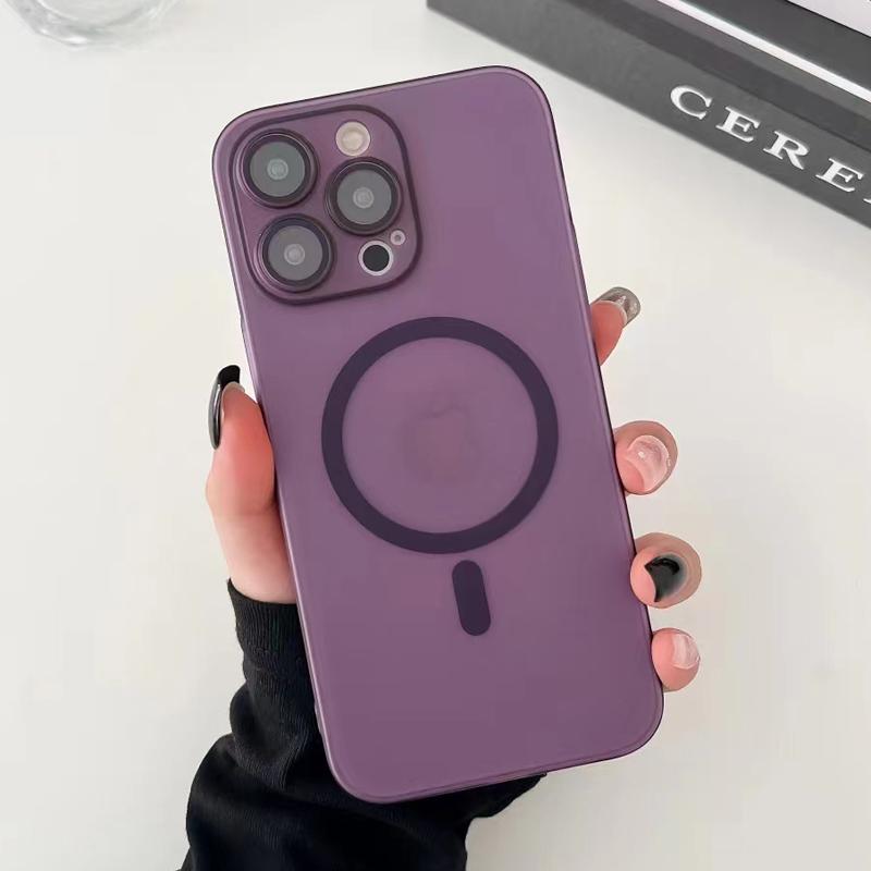 Роскошный ультратонкий чехол для беспроводной зарядки Magsafe Magnetic для iPhone 16 15 14 13 12 11 Pro Max Plus полупрозрачный матовый твердый чехол