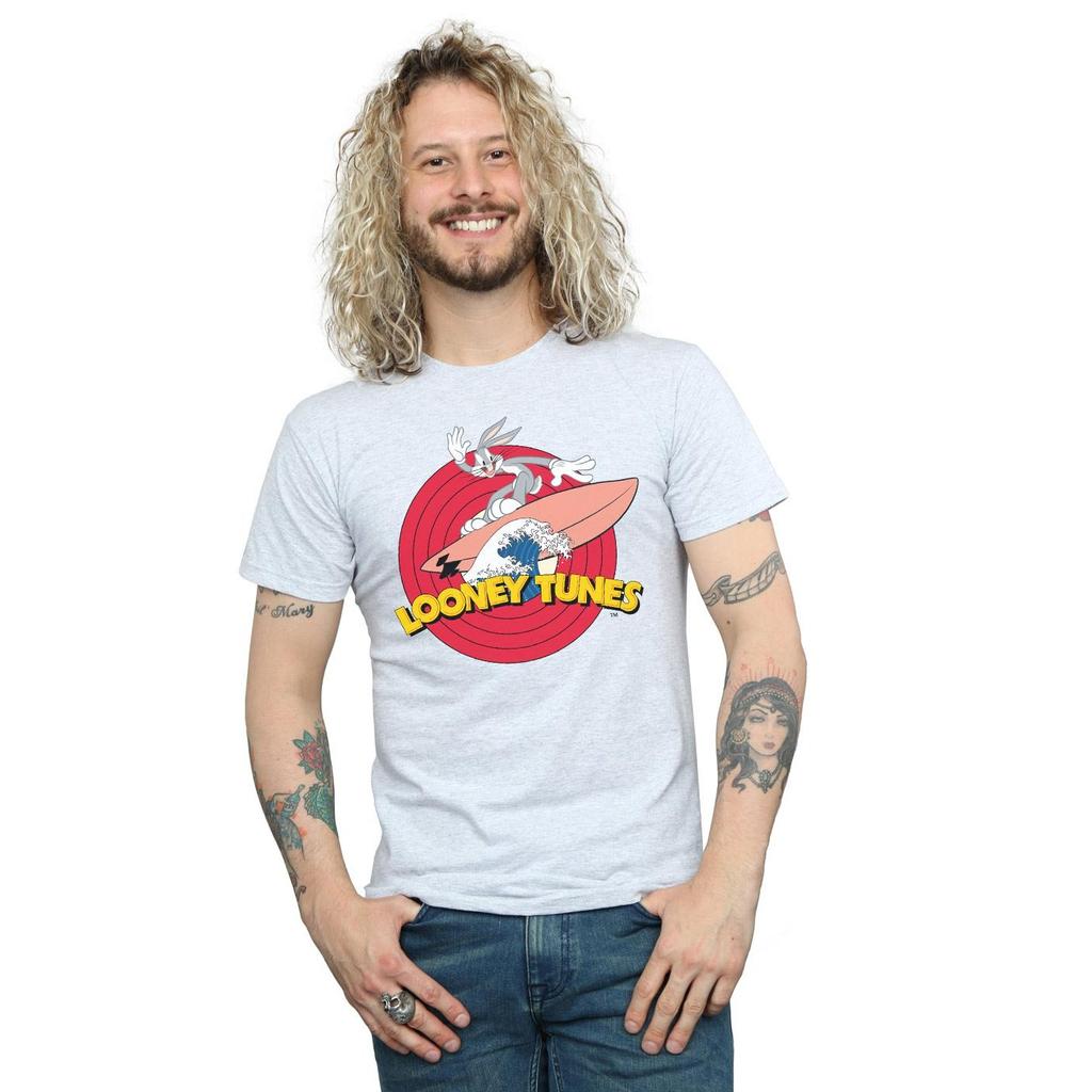 Looney Tunes Mens Bugs Bunny Surfing T-Shirt