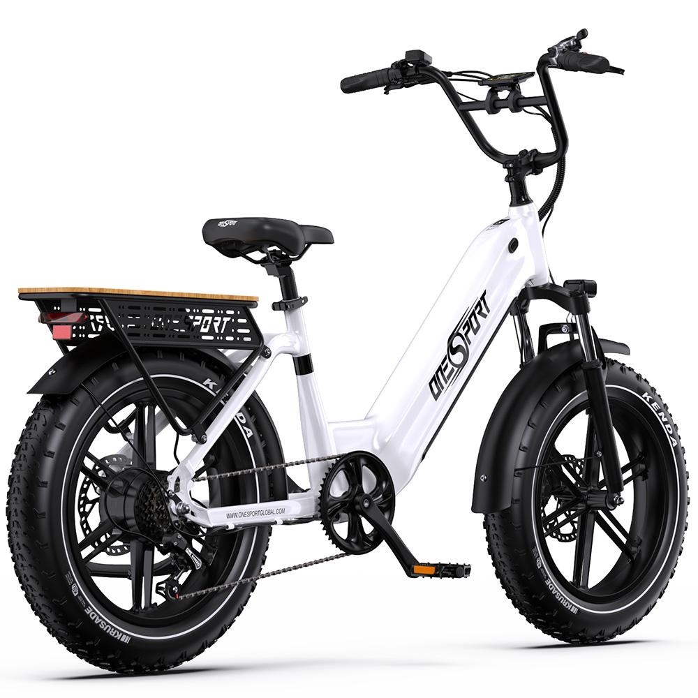 Электровелосипед Вездеход Onesport OT08 20" Широкие покрышки 48V 18AH Взрослый Ebike 500W Мотор Подключение к приложению Shimano 7 скоростей Двойной дисковый тормоз