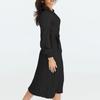 Women's Fashion Casual Solid Color Round Neck Long Sleeves Knitted Slim Fit Pleated Dress