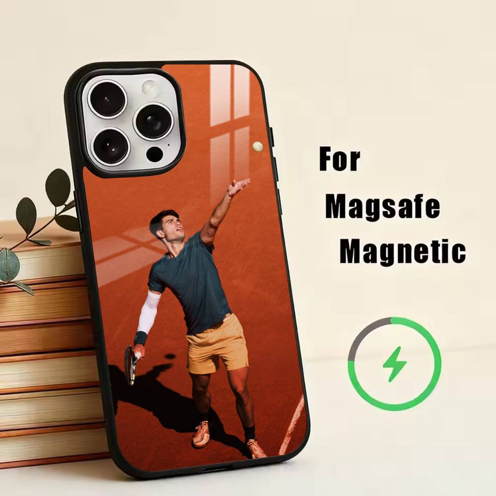 tennis player-Carlos Alcaraz Phone Case For iPhone17,16,15,14,13,12,11 Plus,Pro Magnetic For Magsafe Wireless Charging