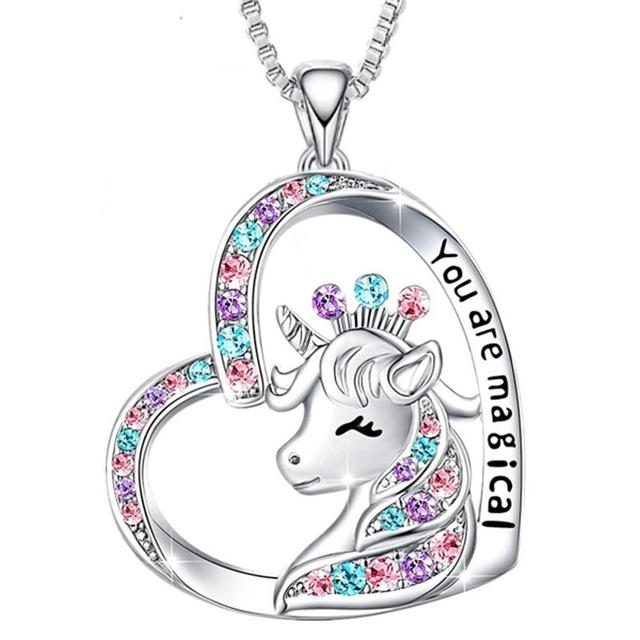 Изысканное модное ожерелье Love Unicorn с подвеской Crystal Unicorn для женщин, украшения в виде животных, подарок на годовщину свадьбы